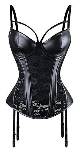 WeiYang-Womens-Vintage-Steampunk-Sexy-Lace-Corset-Bustier-Lingerie-Set-with-Garter-Belt-0