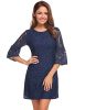 Zeagoo-Womens-34-Flare-Sleeve-Floral-Lace-A-line-Cocktail-Party-Dress-Small-Navy-Blue-0