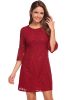 Zeagoo-Womens-34-Flare-Sleeve-Floral-Lace-A-line-Cocktail-Party-Dress-Small-Wine-Red-0