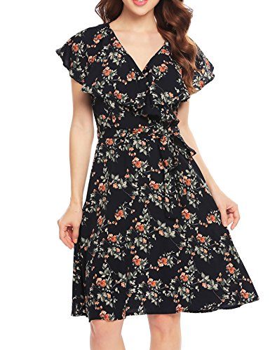 Zeagoo-Womens-Short-Sleeve-A-Line-Ruffle-Floral-Belted-Wrap-Flare-Dress-PatternS-0