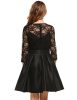 Zeagoo-Womens-Vintage-1950s-Style-34-Sleeve-Black-Lace-Flare-A-line-Dress-0-0
