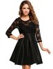 Zeagoo-Womens-Vintage-1950s-Style-34-Sleeve-Black-Lace-Flare-A-line-Dress-0-3