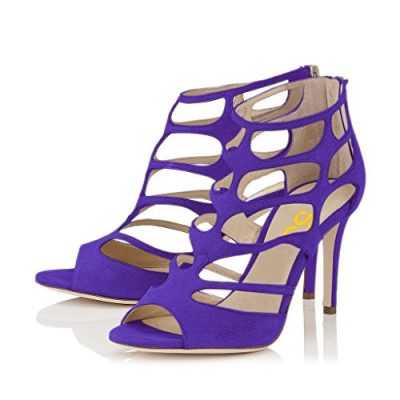 FSJ-Women-Caged-Dress-Sandals-Chic-Peep-Toe-Pumps-Shoes-Cutout-Strappy-High-Heels-Size-4-Purple-0