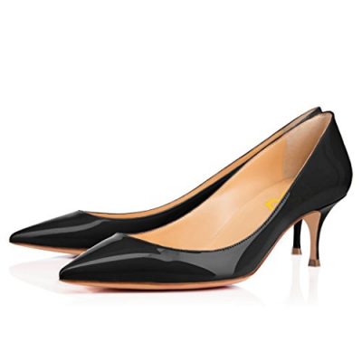 FSJ-Women-Classic-Kitten-Heels-Pointy-Toe-Pumps-Office-Ladies-Dress-Shoes-Size-4-Black-0