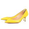 FSJ-Women-Classic-Kitten-Heels-Pointy-Toe-Pumps-Office-Ladies-Dress-Shoes-Size-6-Yellow-0