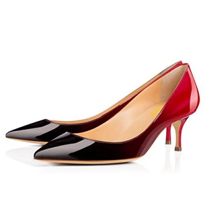 FSJ-Women-Classic-Kitten-Heels-Pointy-Toe-Pumps-Office-Ladies-Dress-Shoes-Size-65-Red-Black-0