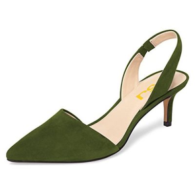 FSJ-Women-Elegant-Pointed-Toe-Slingback-Pumps-Comfortable-Low-Heels-Sandals-Shoes-Size-4-Olive-Green-0
