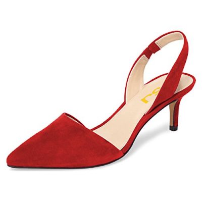 FSJ-Women-Elegant-Pointed-Toe-Slingback-Pumps-Comfortable-Low-Heels-Sandals-Shoes-Size-4-Red-0