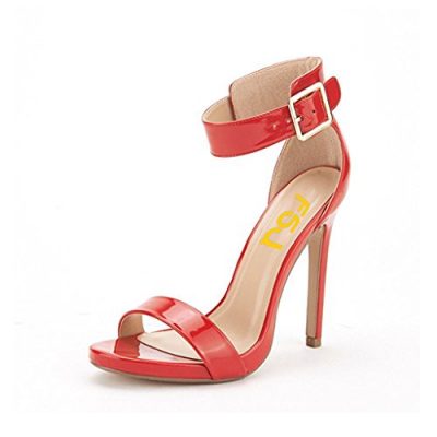 FSJ-Women-Versatile-Ankle-Strap-Buckle-Sandals-Open-Toe-High-Heels-Pumps-For-Summer-Size-4-Red-0