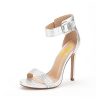 FSJ-Women-Versatile-Ankle-Strap-Buckle-Sandals-Open-Toe-High-Heels-Pumps-For-Summer-Size-4-Silver-PU-0
