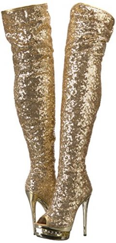 Pleaser-Womens-Blondie-R-3011-Over-The-Knee-Boot-Gold-SequinsGold-Chrome.4