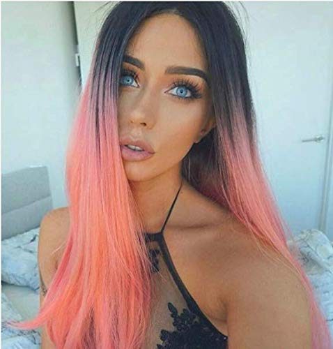 AISI-HAIR-Synthetic-Long-Straight-Wigs-Middle-Part-Wigs-for-Women-Pastel-Pink-Wig-Ombre-Popular-Long-Natural-Wig-Two-Tone-Wigs-No-Lace-Heat-Resistant-Cheap-Wigs-0