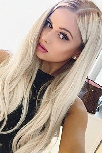 EEWIGS-Blonde-Wigs-for-Women-Lace-Front-Wigs-Synthetic-Platinum-Blonde-Dark-Brown-Root-Ash-Blonde-Ombre-2-Tone-Color-0