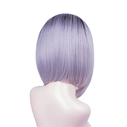 Ombre-Bob-Wigs-Short-Straight-Ombre-Grey-Synthetic-Heat-Resistant-Fiber-Hair-Full-Wig-for-Women-0-3