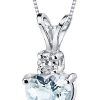 14-Karat-White-Gold-Heart-Shape-075-Carats-Aquamarine-Diamond-Pendant-0-0
