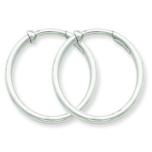 14K-White-Gold-Clip-On-Hoop-Earrings-Ear-Jewelry-0
