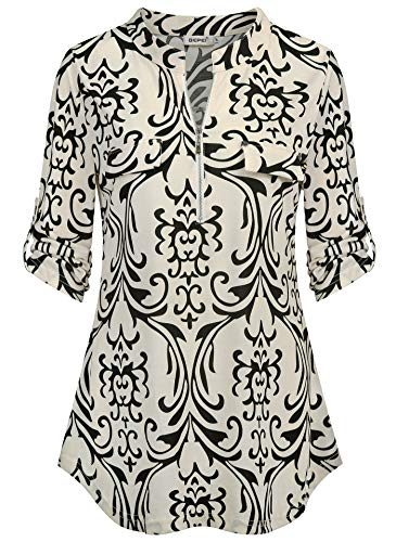 BEPEI-Women-Tunic-TopsFashionable-Petal-Sleeve-Floral-Blouses-Slender-Drape-Hi-Low-Tunic-Tops-Blusas-De-Mujer-Formal-Evening-Sexy-Club-Shirt-Wear-with-Leggings-Tights-Trousers-Beige-M-Size-8-0