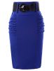 Belle-Poque-Elastic-Pencil-Skirts-Women-Blue-Knee-Length-Office-Skirts-S-KK271-4-0
