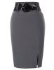 Belle-Poque-Elastic-Skirts-for-Women-Knee-Length-Skirts-Gray-Size-S-BP762-2-0