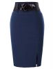 Women-Split-Pencil-Skirt-Blue-Vintage-Skirt-0