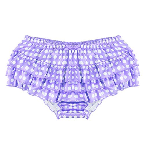 ACSUSS-Mens-Satin-Frilly-Thong-Sissy-Crossdress-Bloomer-Ruffled-Skirted-Panties-Type-B-Purple-MediumWaist-27068cm-0