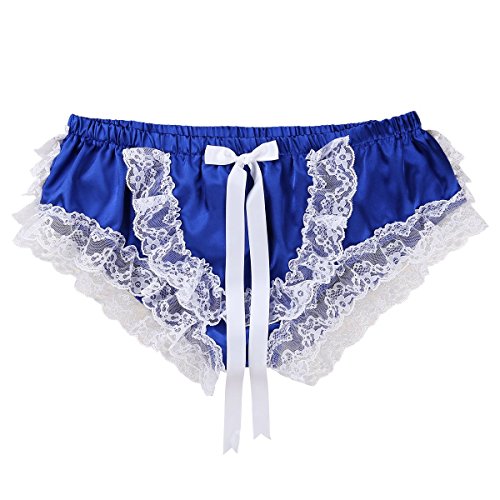 ACSUSS-Mens-Silky-Shiny-Satin-Ruffled-Lacy-Sissy-Thongs-Crossdress-Underwear-Blue-MediumWaist-295-48075-122cm-0