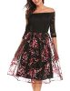 ANGVNS-Womens-Off-Shoulder-34-Sleeve-Retro-Floral-Lace-Cocktail-Party-A-line-Dress-0-0