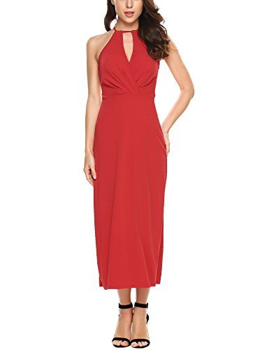 ANGVNS-Womens-Sleeveless-Cold-Shoulder-Halter-Neck-Keyhole-Waisted-Bridesmaid-Long-Bodycon-Dress-Wine-RedS-0