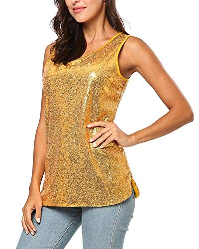 BELLEZIVA-Womens-Sequin-Top-Camisole-Sleeveless-Vest-Round-Neck-Shimmer-Tunic-Blouse-0