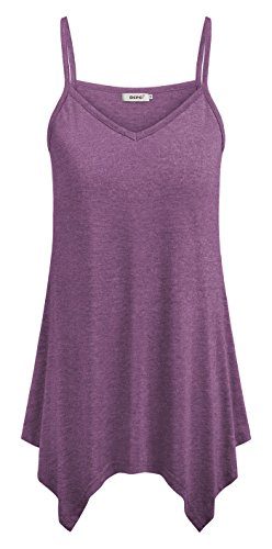 BEPEI-V-Neck-Tank-Tops-for-WomenYoung-Ladies-Petite-Fitted-Extra-Long-Shirts-for-Leggings-Capris-Charismatic-Dating-Wedding-Blouses-Lavender-Bohemian-Tunic-Purple-Small-0