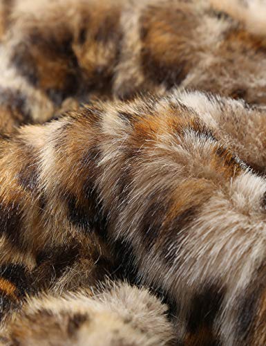 Women’s Fully Lined Long Sleeve Leopard Print Faux Fur