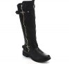 Forever-Link-Womens-MANGO-21-Quilted-Zipper-Accent-Riding-Boots-Black-10-0
