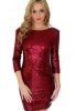 Glitzy Glam Sequin Sparkle Dress Fully Lined With 3 Quarter Sleeves