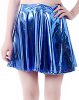 HDE-Womens-Solid-Color-Metallic-Flared-Pleated-Club-Skater-Skirt-Blue-Small-0