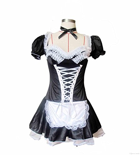 Professional Lockable Satin French Maid Uniform Not a fancy dress costume 