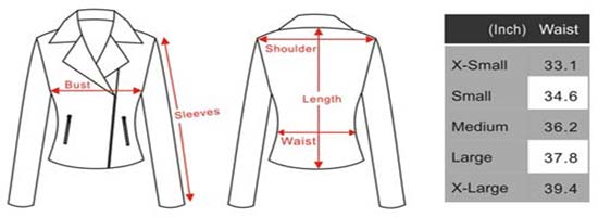 Jacket and Coat General Size Chart