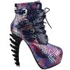 SHOW-STORY-Purple-Punk-Design-High-Heels-Snake-Pattern-Womens-High-top-Bone-High-Heel-Platform-Ankle-BootsLF80648BZ354USPurple-0
