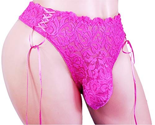 SISSY-pouch-panties-mens-silky-lace-thong-girly-briefs-bikini-underwear-sexy-for-men-LT-XL-pink-0
