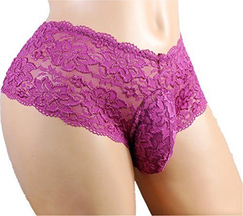 SISSY-pouch-panties-size-28-30-male-lace-bikini-briefs-girlie-mens-underwear-sexy-for-men-Rio-red-S-0