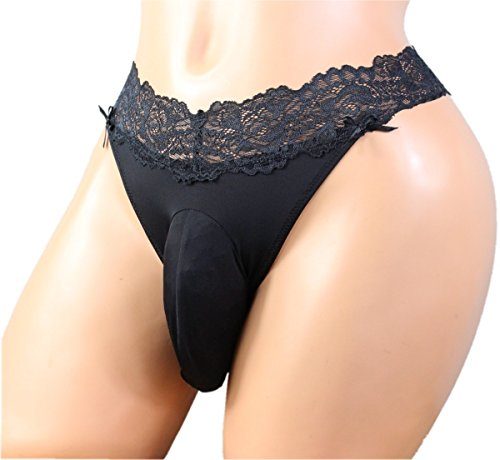 Sissy-Pouch-Panties-Size-30-40-Lace-Thong-Bikinni-Briefs-Underwear-Sexy-For-Men-VC-Black-S-0