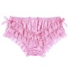 Sissy Satin Men's Bloomers Bikini Brief Panties Pink Back