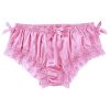 Sissy Satin Men's Bloomers Bikini Brief Panties Pink Front