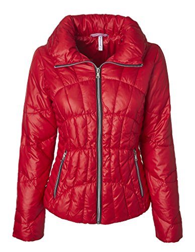 Sportoli-Lightweight-Womens-Midlength-Down-Fashion-Multi-Directional-Quilted-Winter-Puffer-Jacket-Red-Size-Medium-0