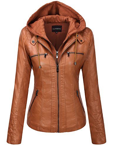 Tanming-Womens-Hooded-Faux-Leather-Jackets-X-Small-Brown-0