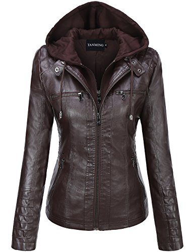 Tanming-Womens-Womens-Hooded-Faux-Leather-Jackets-X-Small-Dark-Coffee-0