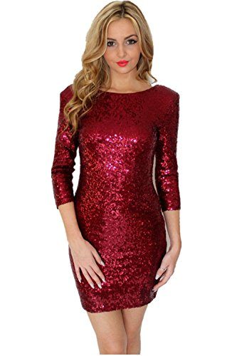 TowerTree-Womens-Sparkle-Glitter-Sequin-34-Sleeve-Bodycon-Shiny-Party-Dress-Vegas-0-1