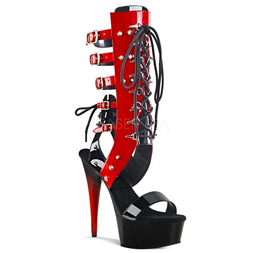 Womens-6-Inch-Heel-1-34-Inch-Platform-Mid-Calf-Front-Lace-Up-Sandal-Black-Red-PatBlack-Red5-0