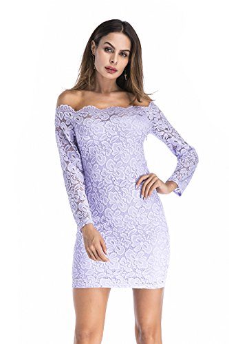 Womens-Off-The-Shoulder-Formal-Lace-Wedding-Cocktail-Party-Bodycon-Dress-Mini-0-3