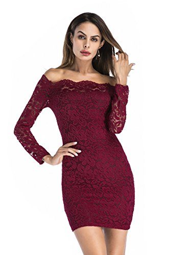 Womens-Off-The-Shoulder-Formal-Lace-Wedding-Cocktail-Party-Bodycon-Dress-Mini-0-5