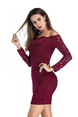 Womens-Off-The-Shoulder-Formal-Lace-Wedding-Cocktail-Party-Bodycon-Dress-Mini-0-6